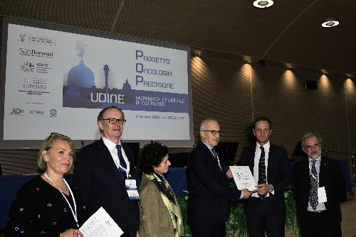 Il governatore del Friuli Venezia Giulia e presidente della Conferenza delle Regioni e delle Province autonome Massimiliano Fedriga al workshop udinese sull'Oncologia di precisione
